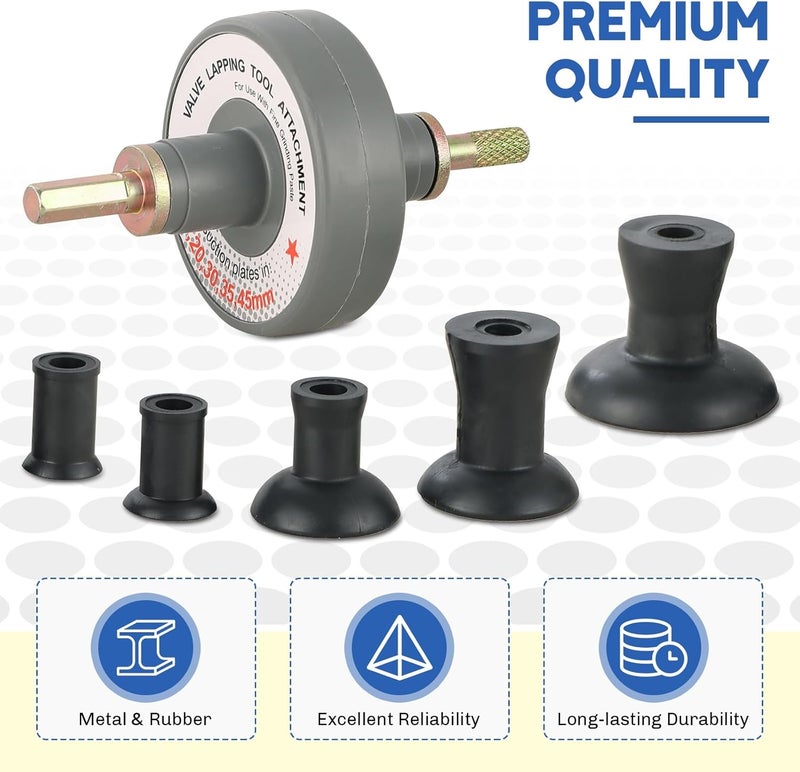 weyleity Valve Lapping Tool Kit | Valve Lapping Attachment Tool with 5 Suction Plates for Grinding Small Engine, Valve Grinding Tool Valve Lapper Kit for Automotive 1000rpm to 1250rpm Working Speed - Image 3